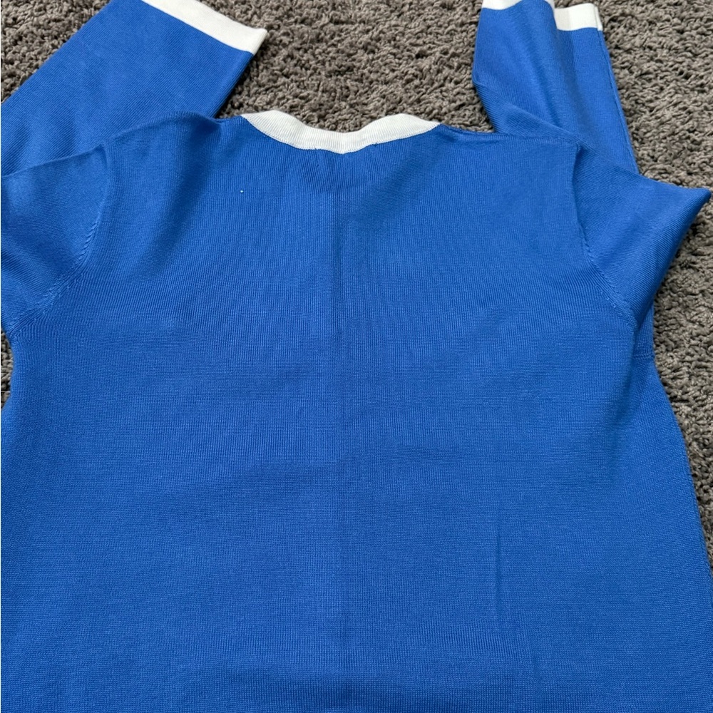 Tenney Rose Design NY Blue and White Cardigan with Button Accents NWT - Picture 8 of 8